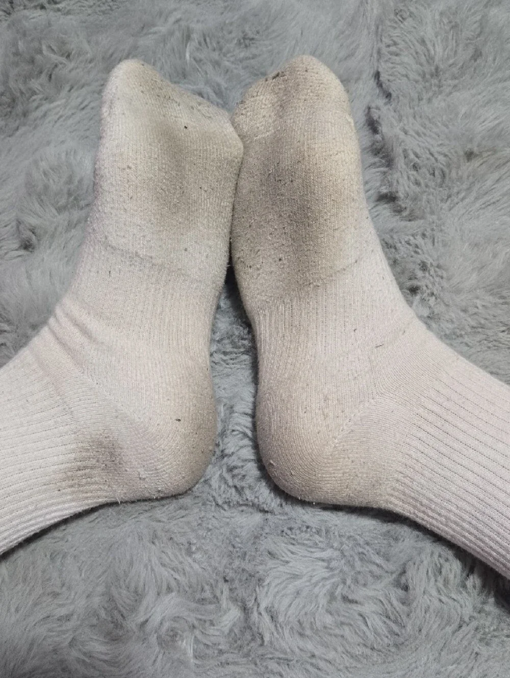 Women's Nike White Dri-FIT Crew Socks with Black Swoosh Used For Gym